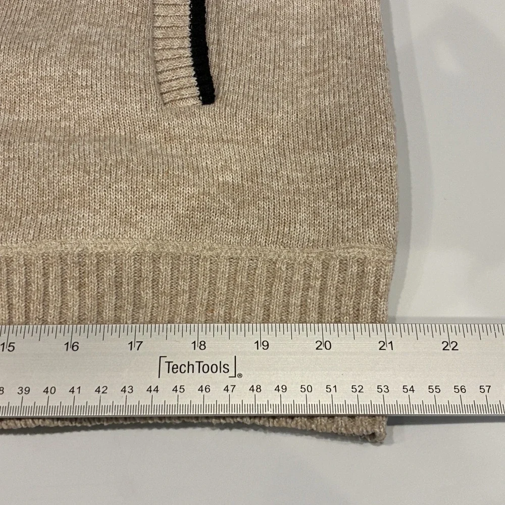 Yeokou Mens Cashmere Wool Blend Full Zip Cardigan Sweater Beige Plaid Lined XL